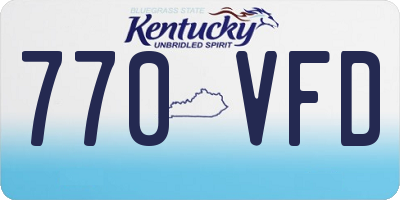 KY license plate 770VFD