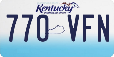 KY license plate 770VFN