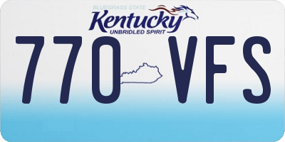 KY license plate 770VFS