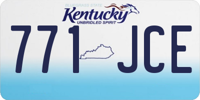 KY license plate 771JCE