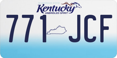 KY license plate 771JCF