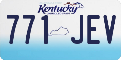 KY license plate 771JEV