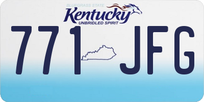 KY license plate 771JFG