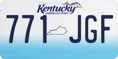 KY license plate 771JGF