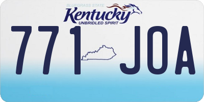 KY license plate 771JOA