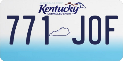 KY license plate 771JOF