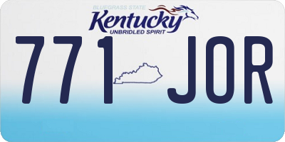 KY license plate 771JOR