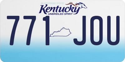 KY license plate 771JOU