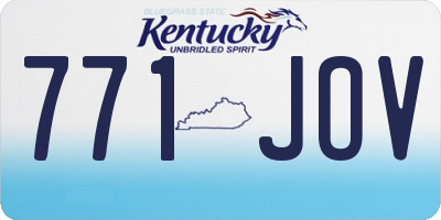 KY license plate 771JOV