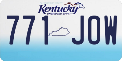 KY license plate 771JOW