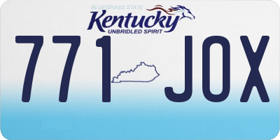 KY license plate 771JOX