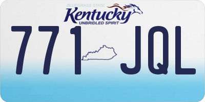 KY license plate 771JQL
