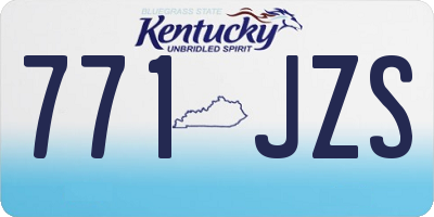 KY license plate 771JZS