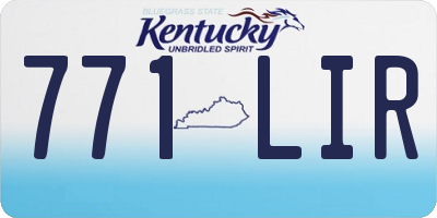 KY license plate 771LIR