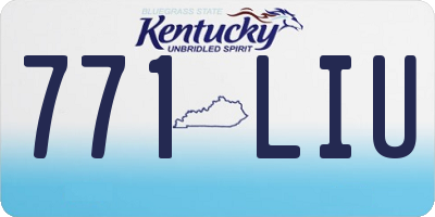 KY license plate 771LIU