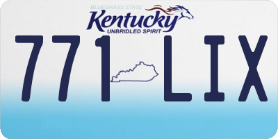 KY license plate 771LIX