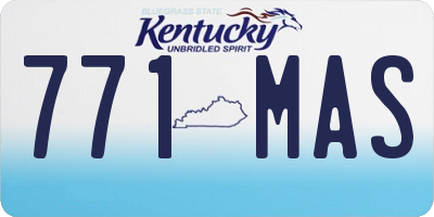 KY license plate 771MAS