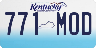 KY license plate 771MOD