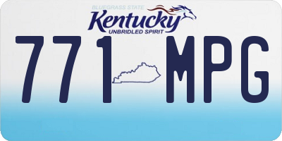 KY license plate 771MPG