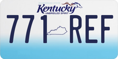 KY license plate 771REF