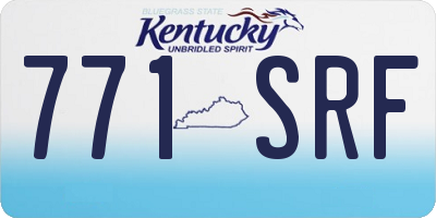 KY license plate 771SRF