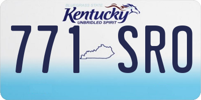 KY license plate 771SRO
