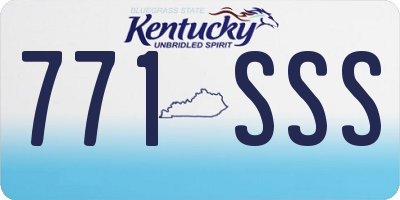 KY license plate 771SSS