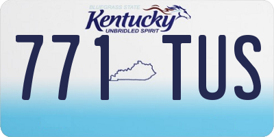 KY license plate 771TUS