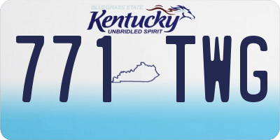 KY license plate 771TWG