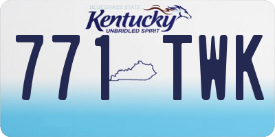 KY license plate 771TWK