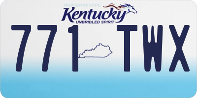 KY license plate 771TWX