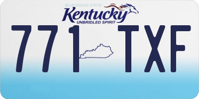 KY license plate 771TXF