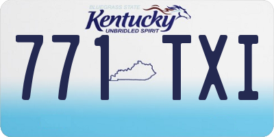 KY license plate 771TXI