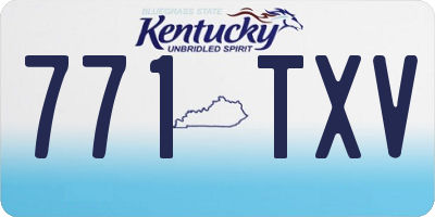KY license plate 771TXV