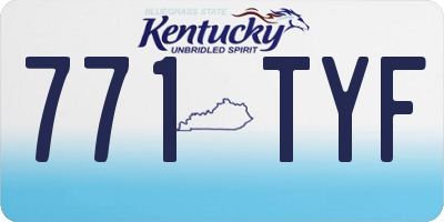 KY license plate 771TYF