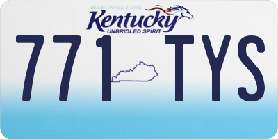 KY license plate 771TYS