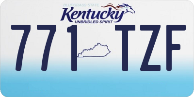KY license plate 771TZF