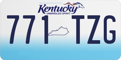 KY license plate 771TZG