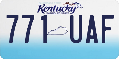 KY license plate 771UAF