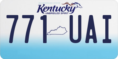 KY license plate 771UAI
