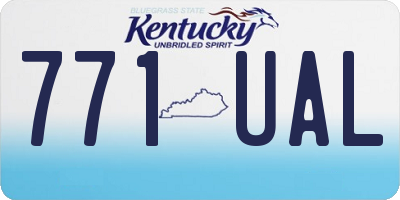 KY license plate 771UAL