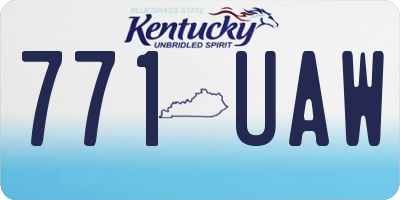 KY license plate 771UAW