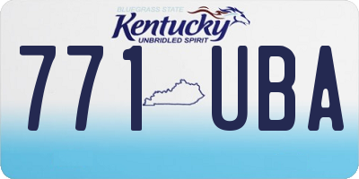 KY license plate 771UBA