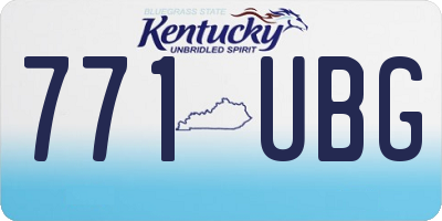 KY license plate 771UBG