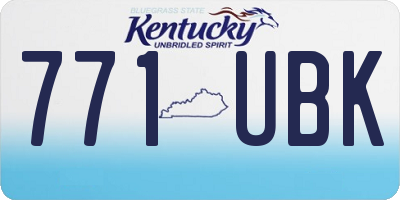 KY license plate 771UBK