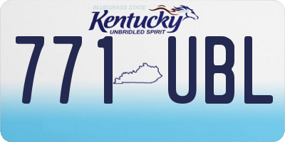KY license plate 771UBL