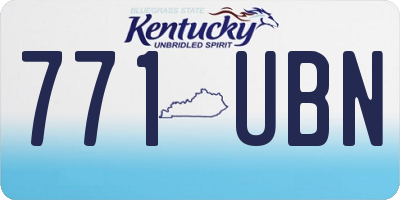 KY license plate 771UBN