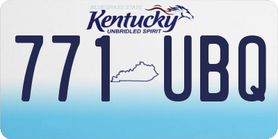 KY license plate 771UBQ