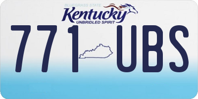 KY license plate 771UBS