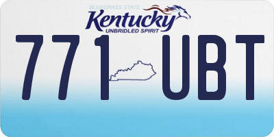 KY license plate 771UBT